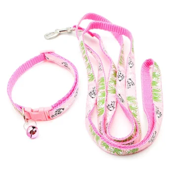 Cute Adjustable Pet Collar Dog Colorful Leash Set Dog Leashes Printed  Dog Cat Lead Leash Training Walking Pet Supplies Walking