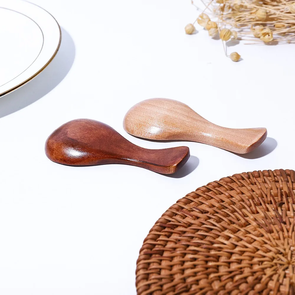 Lotus Wood Wooden Spoon Ice Cream Wooden Short Handle Mini Tea Spoon Wide Mouth Tea Dessert Kitchen wooden spoon