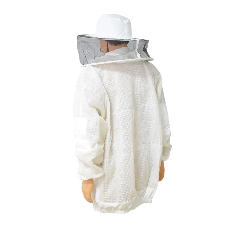 Beekeeping Jacket Professional Anti Bee Suit 3 Layer Air-through Protective Clothing Bee Jacket with Removable Hat Ventilated