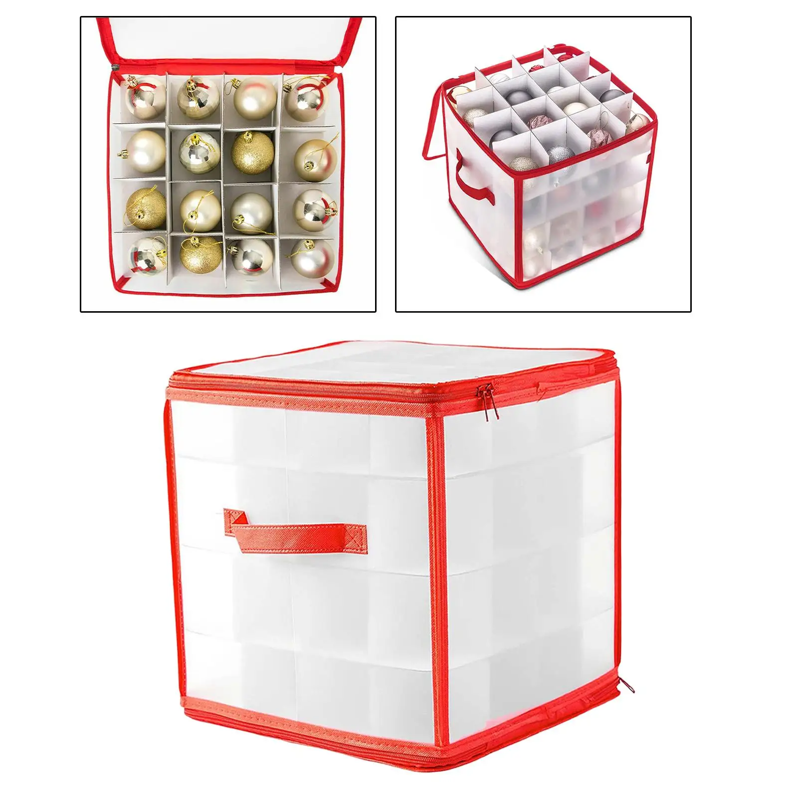 Christmas Ornament Storage Box 64 Grid Christmas Balls Decor