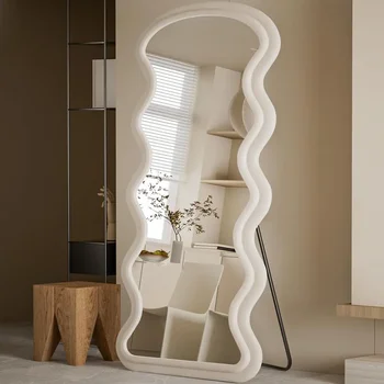 Wavy Full-Length Flannel Floor Mirror 1