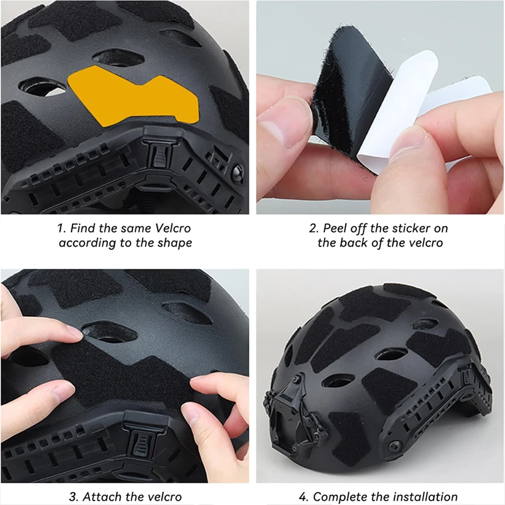 Super High Cut Tactical FAST Helmet Magic Sticker Velcros Universal Tape Helmet Padding Stickers 10sets for Football, tactical helmet