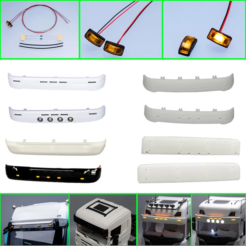 Lampe De Pare-soleil LED En Métal Pour Tamiya 1/14 RC Camion Tracteur