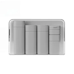 Compact Silicone Travel Bottle Set - Refillable Containers (Grey)
