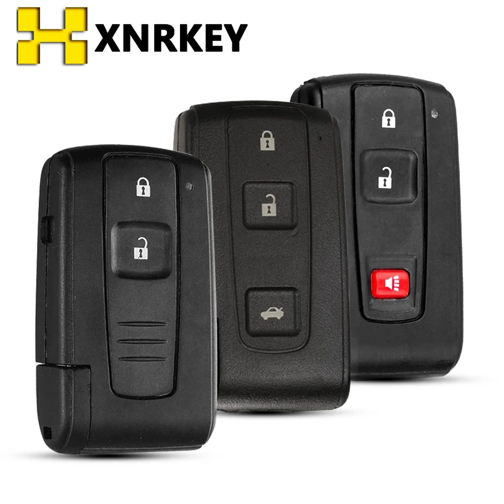 

XNRKEY 2/3 Buttons Remote Smart Car Key Shell for Toyota Prius 2004 2005 2006 2007 2008 2009 Uncut Blade Replacement Case Cover