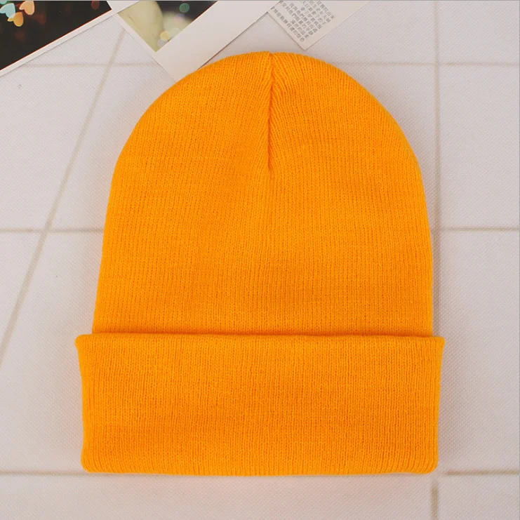 Solid Color Knitted Beanies Hat Winter Warm Ski Hats for Men Women Soft Elastic Cap knitted hat elastic cap knitted cap knitted beanie skullies beanies winter hat fashion beanies