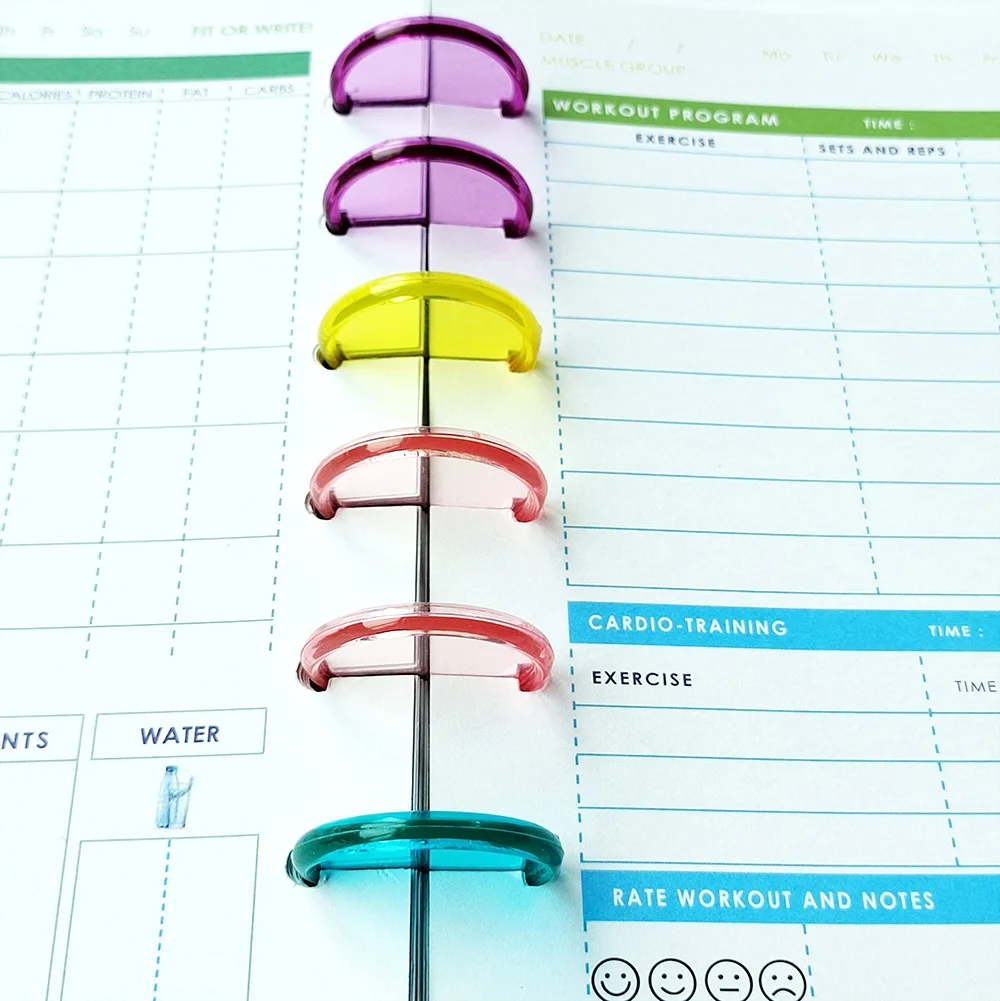 12pcs 35mm Binder Chest Mushroom Hole Discs Loose-leaf Button Binding Buckle Mushroom Planner Rings Discbound Planner Discs plastic binding rings metal binder ring loose leaf binding coil book binding supplies