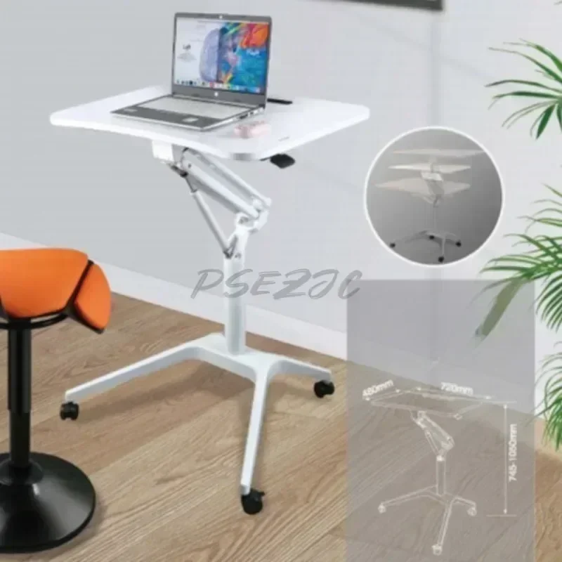 Household Office Pneumatic Simple Computer Desk Standing Desk Movable Lifting