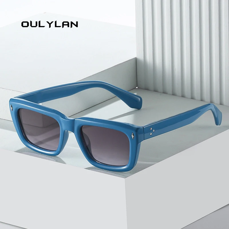 

Солнечные очки Oulylan квадратной формы UV400 для мужчин и женщин, модные роскошные брендовые дизайнерские, в винтажном стиле