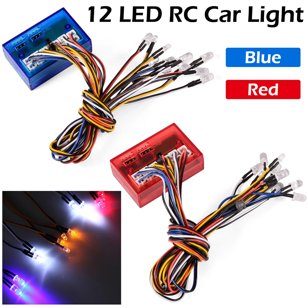 Austar 12 Led Rc Lights Kit Per 1/10 1/8 Rc Car Hsp Traxxas Tamiya Cc01 Axial Scx10 D90 4Wd Rc Car Lights