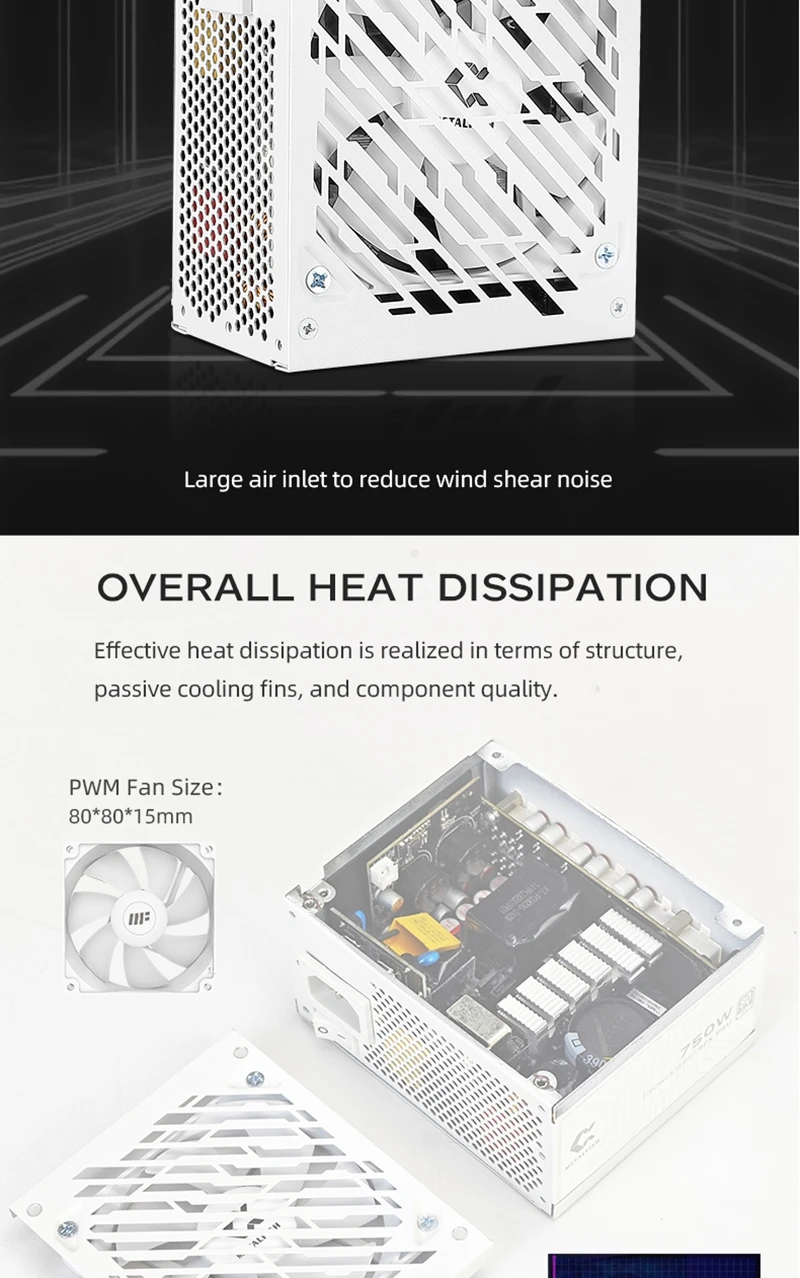 SFX-750W Full-Modular PC PSU Power Supply For Mini ITX/Micro ATX Support ATX3.1/