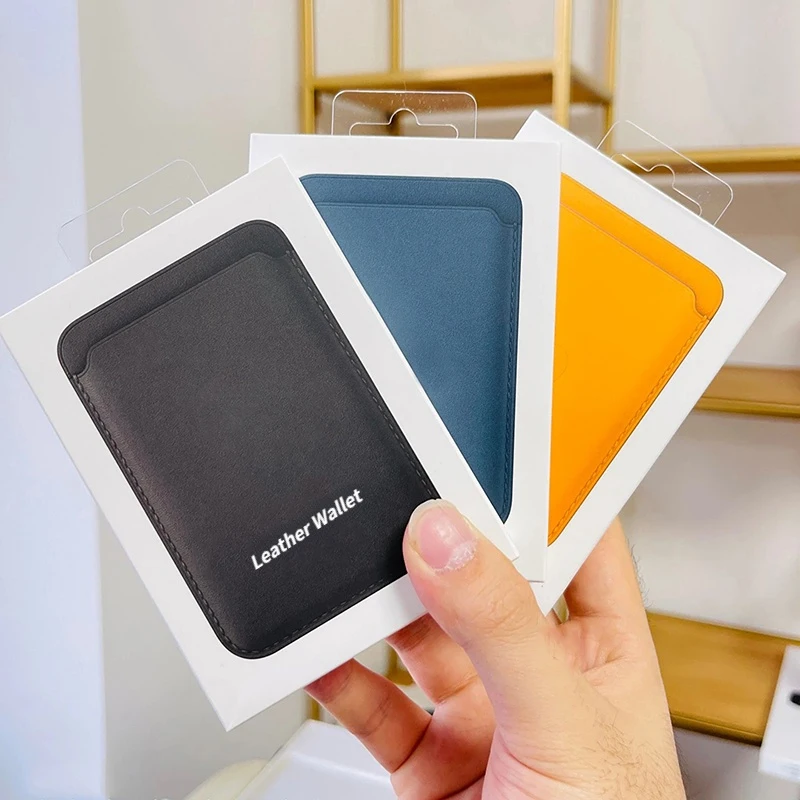 Con Scatola Ufficiale Per Apple Iphone 15 14 13 12 Pro Max Magsafe Magnetic Pu Leather Wallet Card Bag Holder Case Cover Accessori