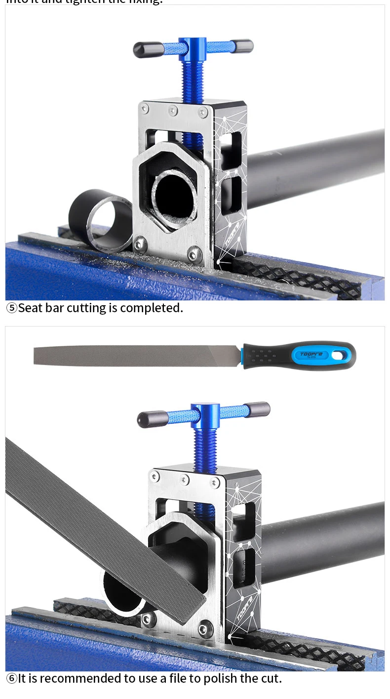 TOOPRE Fahrrad Gabel Cutoff Rohr Halter Rennrad Carbon Faser Cutoff Rohr Werkzeug Sattelstütze Schneiden Säge Bogen Fahrrad Reparatur Werkzeug – Detail 12