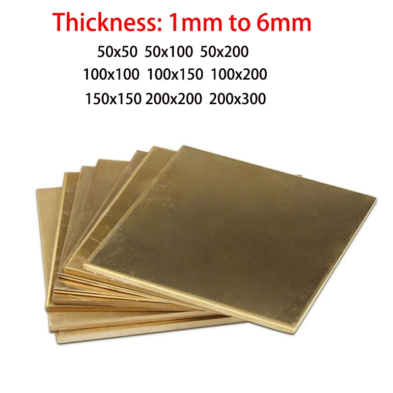Thickness 1mm to 6mm Brass Sheet Plate H62 Machining Mill Metal Laser