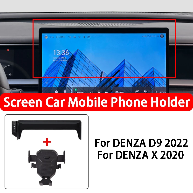 

For DENZA D9 X Car Mobile Phone Holder Multimedia Screen Display 360 ° Rotation GPS Stable Phone Holder Car Styling Accessories