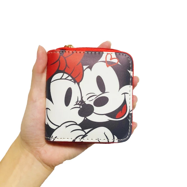 Disney2022 New Mickey Women's Wallet Cute Mini Coin Purse PU Zipper Multifunctional High Quality Luxury Fashion Women's Wallet 10-10-2.5cm