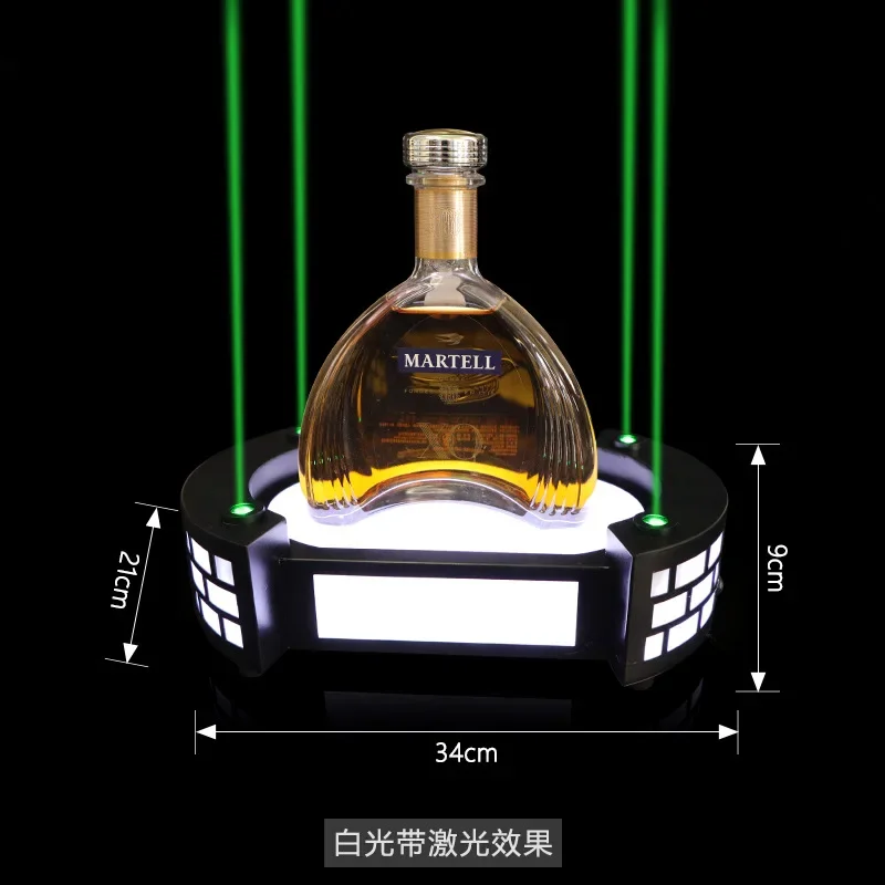 Laser Lighting Rechargeable crystal LED Bottle Presenter Nightclub Champagne Glorifier Display Stand Wine Rack Vodka Holder