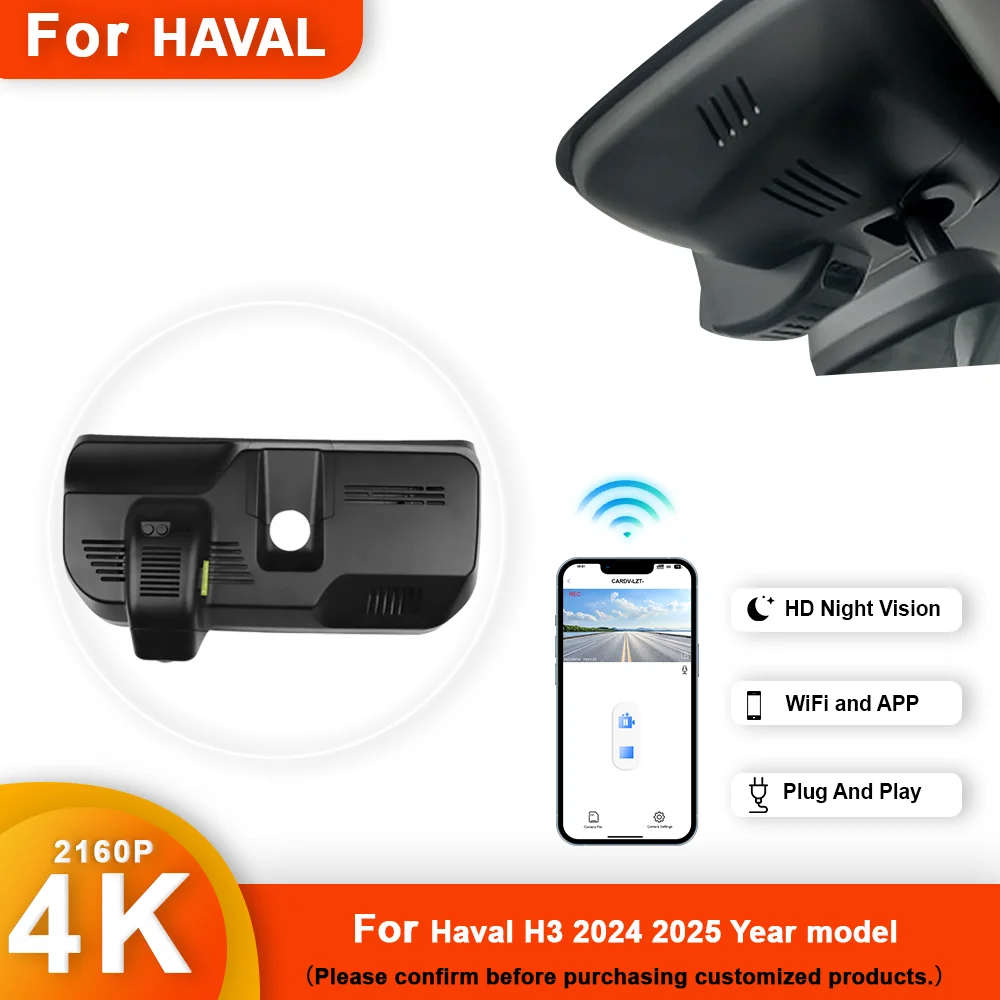 4K HD 2160P Plug and play DashCam For Haval H3 X-DOG X DOG Kugou to Front and Rear WIFI Car DVR Dash Cam APP control