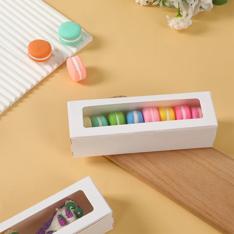 12Pcs Macaron Packaging Boxes with Clear Window, Transparent Cookie Gift Boxes, Cake De... - SKU PBCW1001 - UGI Packaging