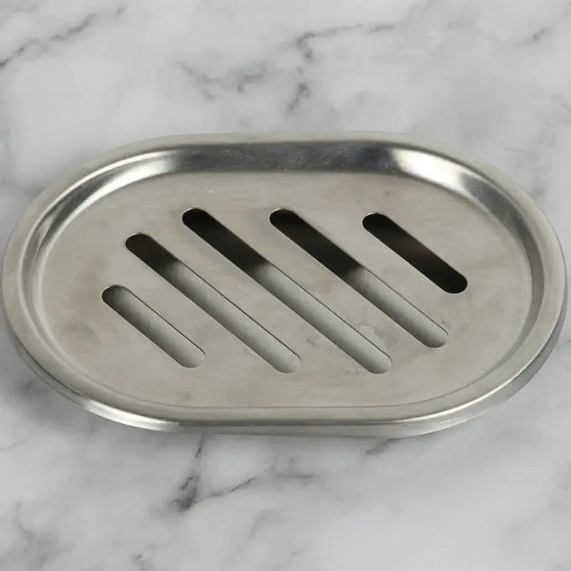 Soap Holder Stainless Steel Rustproof Soap Dish Tray Practical Compact Bar Soap Tray Draining Soap Holder For Kitchen Shower