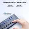 ORICO 7/10/13 Port USB Hub 3.0 Multi USB Splitter Power Adapter Multiple Expander 3.0 Hub With Switch For Laptop Accessoriess 5