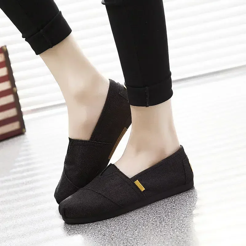 Spring Summer Women Casual Flats Lazy's Espadrilles Canvas Shallow Loafers Comfortable Breathable Light Unisex Couple Shoes