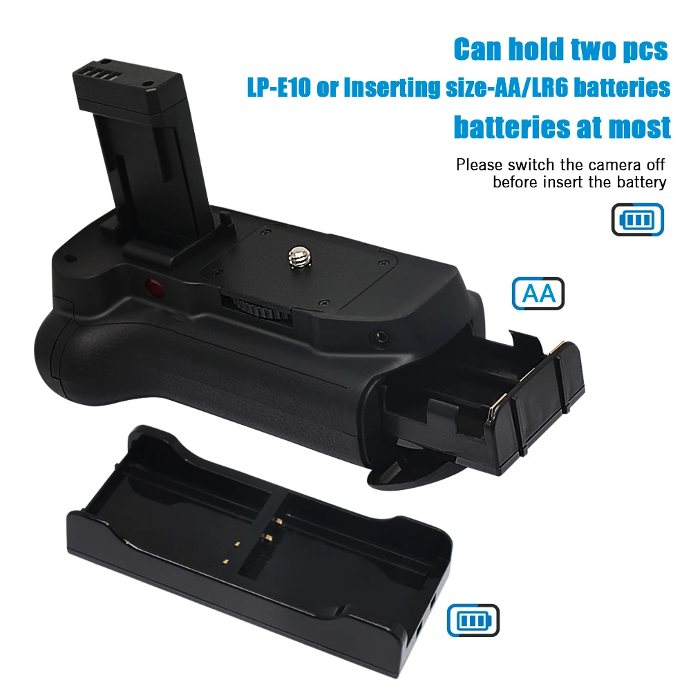 Vertical Battery Grip for Canon EOS 1100D 1200D 1300D 1500D 2000D Rebel T3 T5 T6 Camera