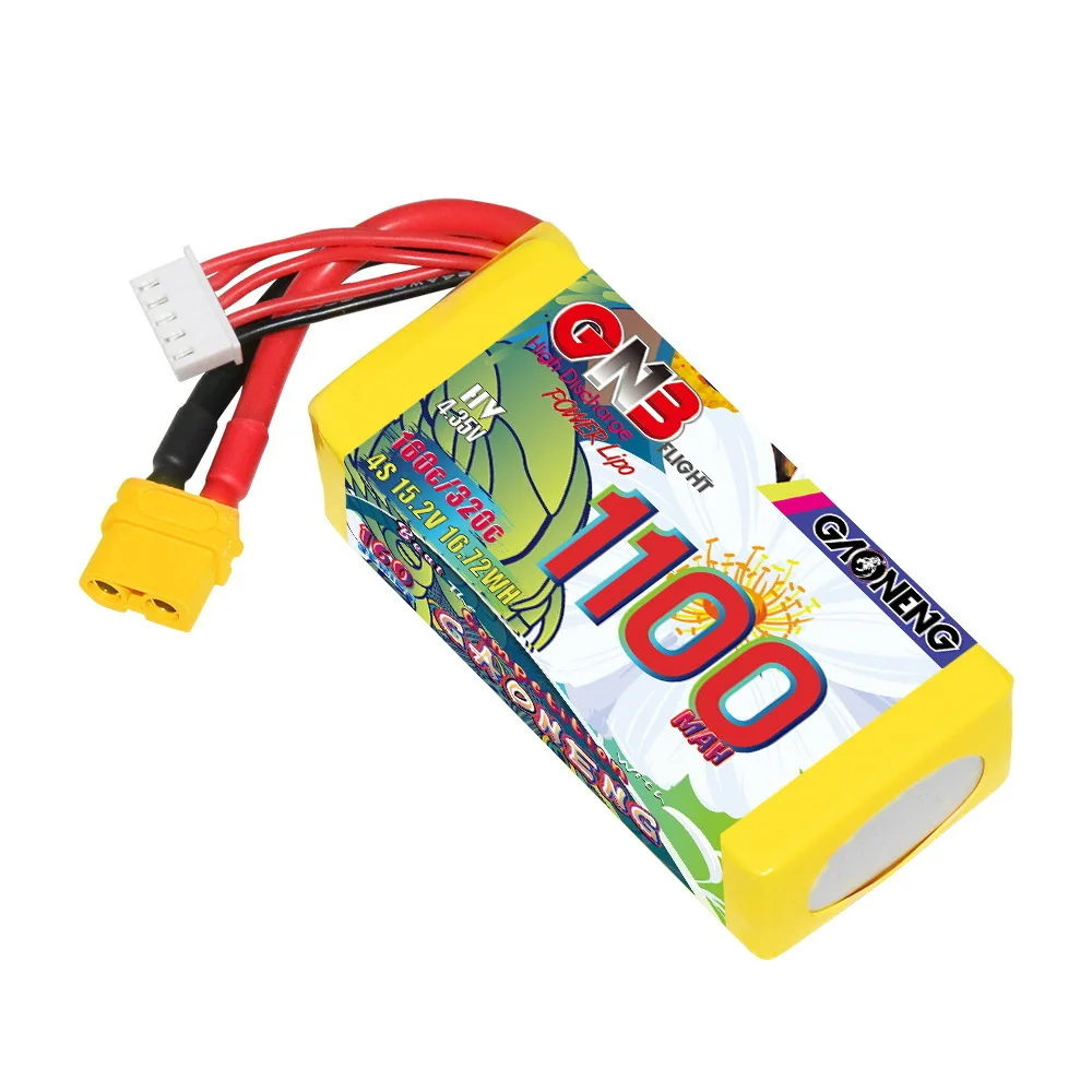 GNB 4S 15.2V Lipo Battery 1100mAh 160C/320C With XT60 Plug for FPV Airplane Helicopter Drone Quadcopter RC Parts 15.2V Battery