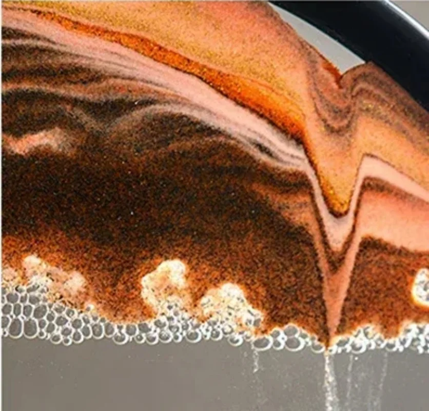 Description Picture 5 of item5-inch 3D Moving Sand Art Picture Round Glass Hourglass Deep Sea Quicksand Craft Flowing Sand Painting Office Home Decorations