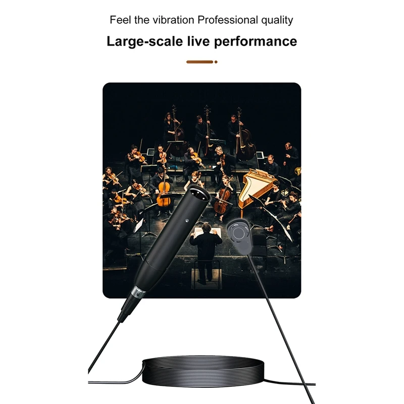 B63B-GC411 Instrument Pickup Wired Violin Microphone Musical Instrument Condenser Mics Omnidirectional Pickup With 5M Wire