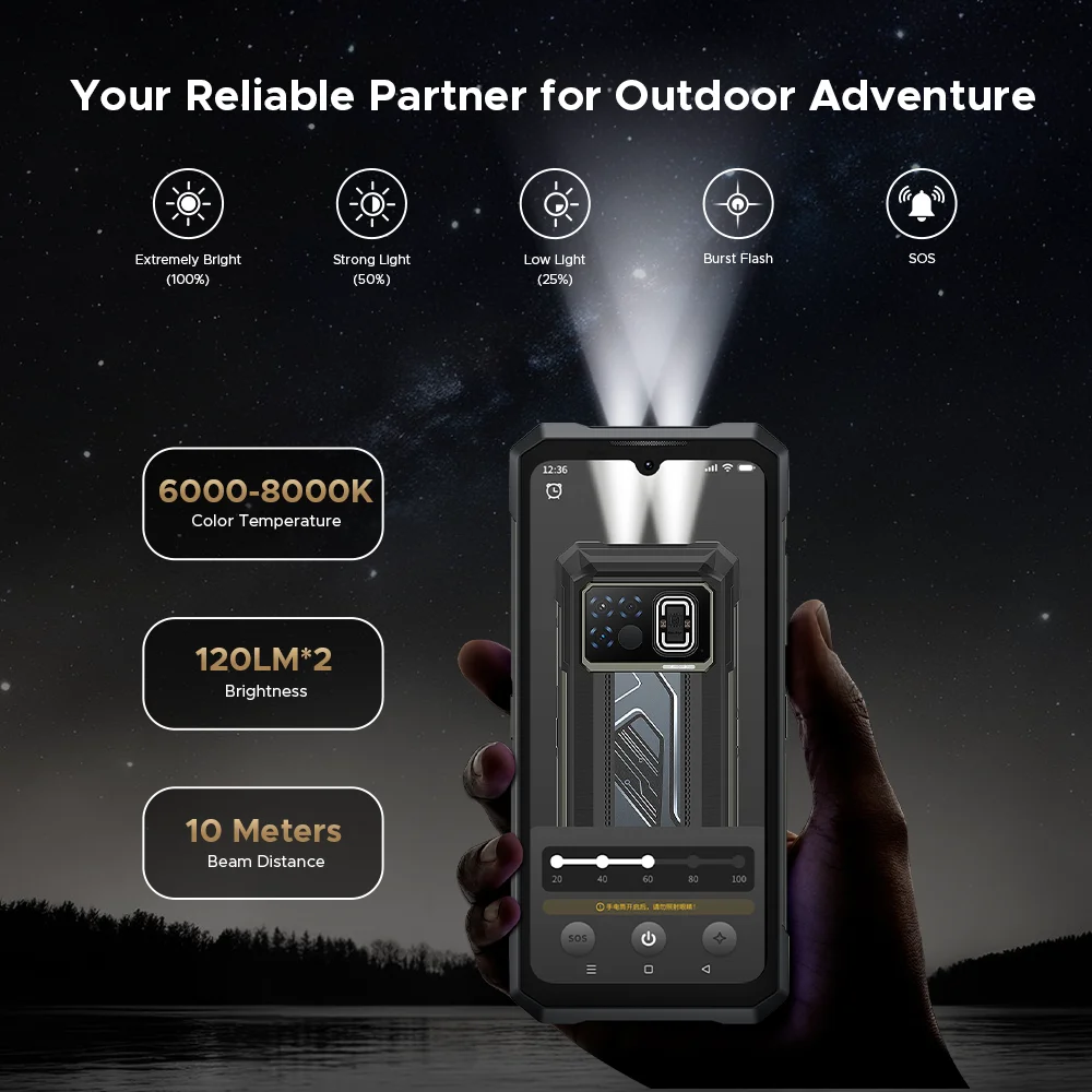 Global Version DOOGEE Fire 6 Max 5G Rugged Phone Dimensity 7050 6.72" 8GB+256GB 20800mAh Battery Thermal Imaging Smartphone 5
