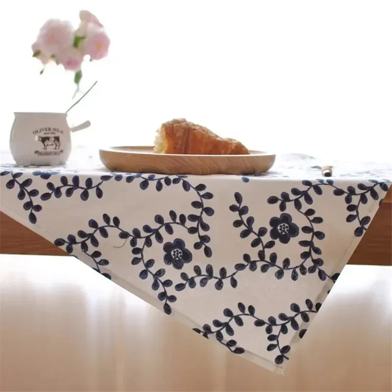 

Cotton Linen Napkin Table Mat Small Tablecloth Pastoral Western Food Cloth Mat Baking Food Shooting Background Cloth Vine Flower