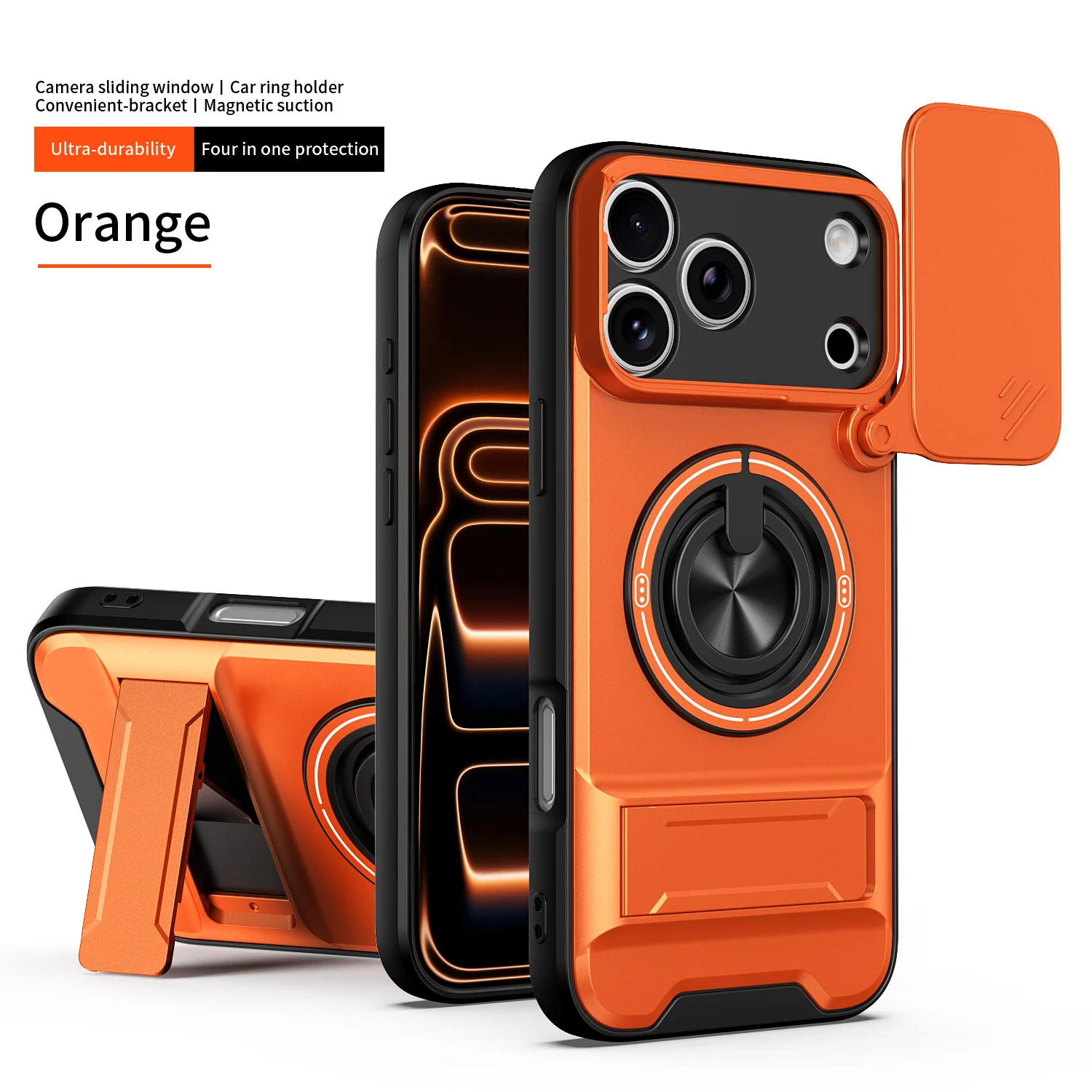 Enhanced Magnetic Fold Holder Military Armor Case with Camera Protection