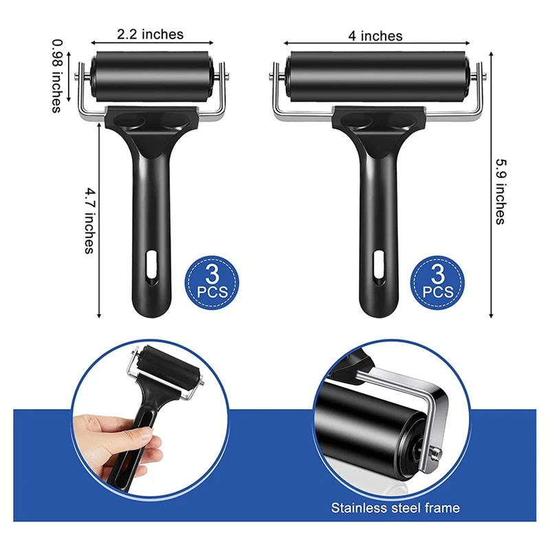A82I-Rubber Roller For Crafting For Printmaking Gluing Inking Blocks Carved Surfaces Stamping Paintings