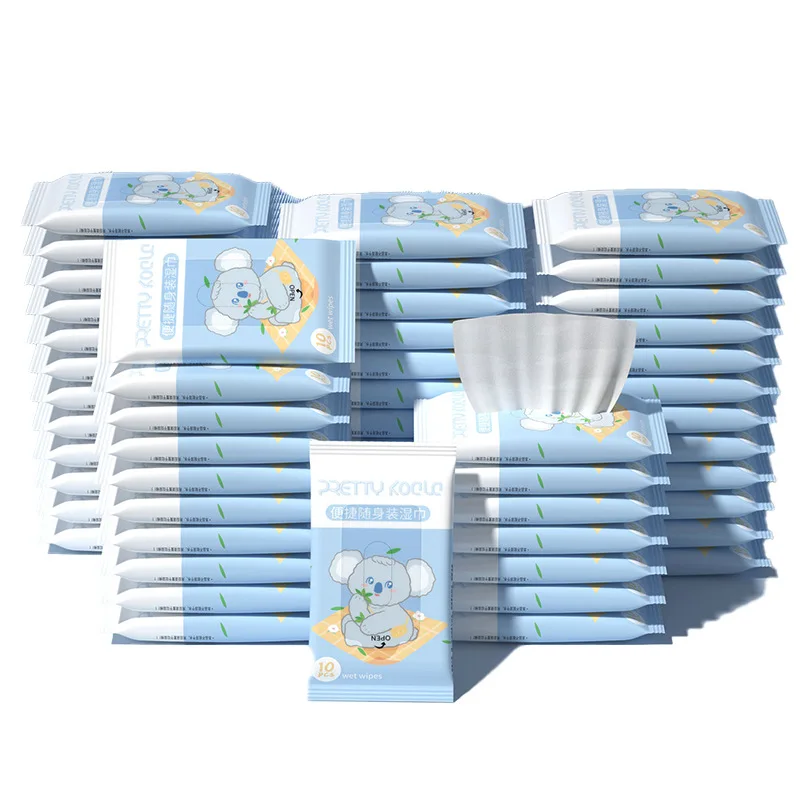 5 Packs Factory WET Wipes 10 Pumps Baby Hand Mouth Children's Special Wet Wipes for One-time Cleaning