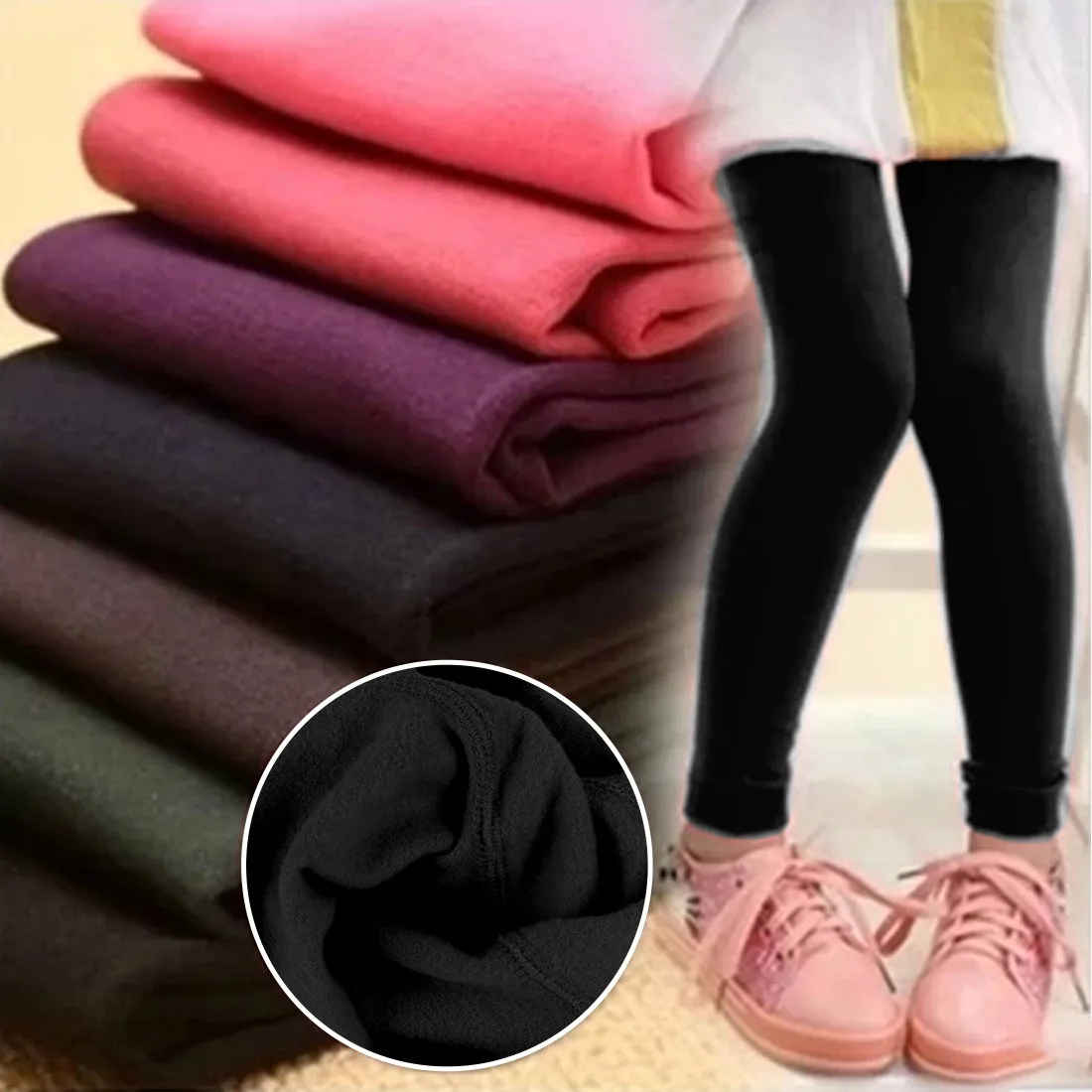 Girl Leggings Autumn Winter Plus Velvet To Keep Warm Candy Colors 3-12 year Kids,girl leggings,kids tights