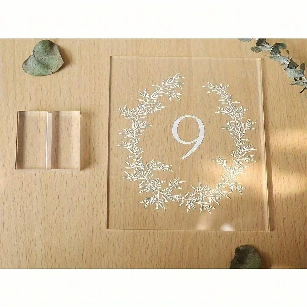 Clear Arch Table Numbers for Wedding, 4x6 Inch Arched Acrylic Table Numbers 1-20 with Acrylic Stands, Clear Arch Tableto