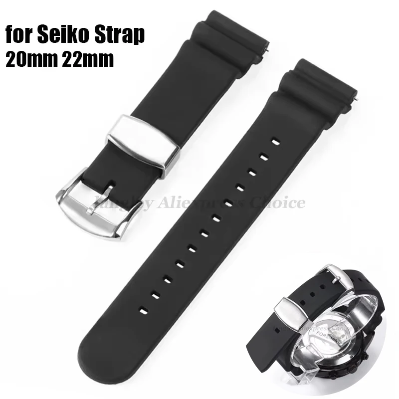 Premium Silicone Watch Band with Ring Clasp and Pin Buckle - Available in 20mm and 22mm