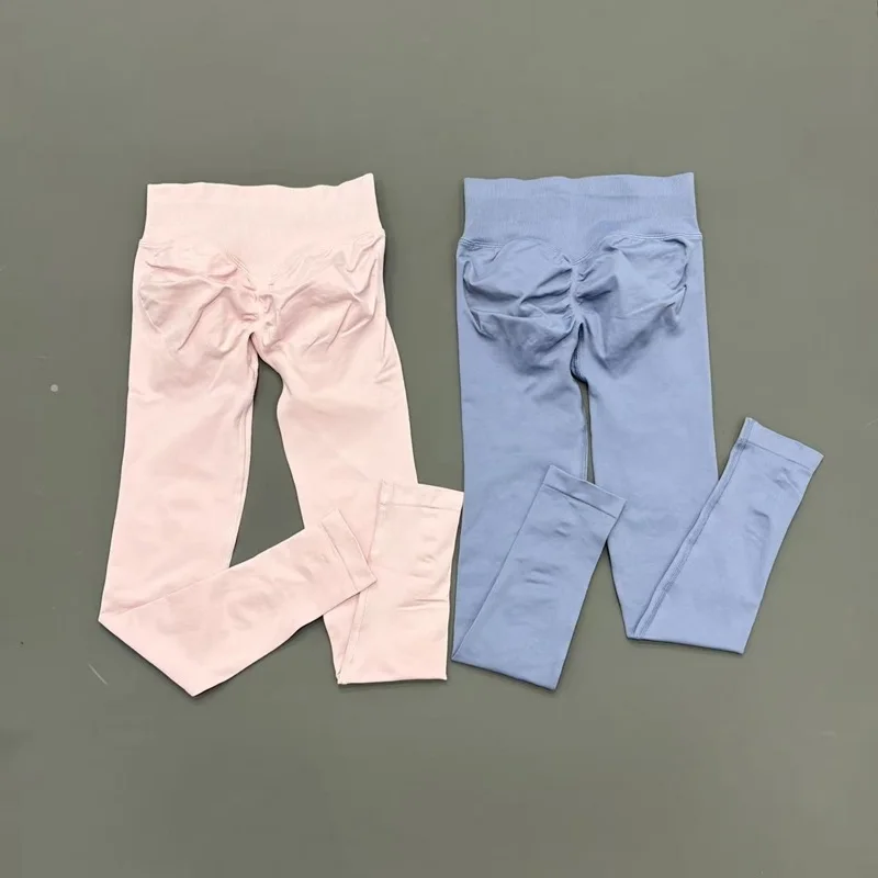 Seamless Yoga Leggings Women Low Waist Peach Booty Lifting Buttery Soft High Stretch Fitness Gym Workout Running Athletic Pants 3