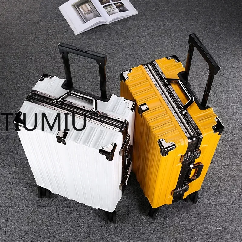 Aluminum Frame Travel Trolley Suitcase Large Capacity Vintage 20 