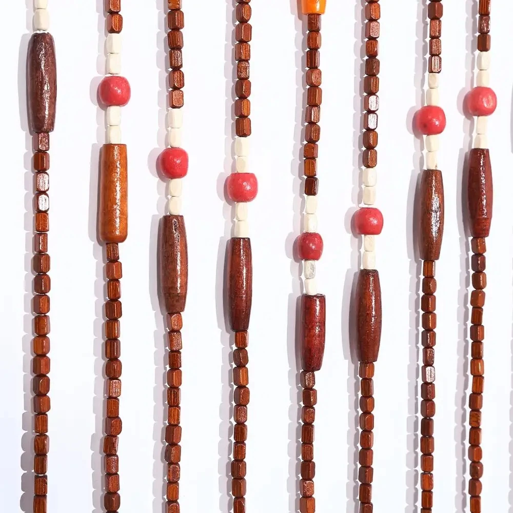 Wooden Beads Curtain 90x195cm 31-60 Line Handmade Wooden Blinds Fly Screen String Curtains Valance Divider For Porch Room Window room divider screen,desk partition screen,wooden blinds