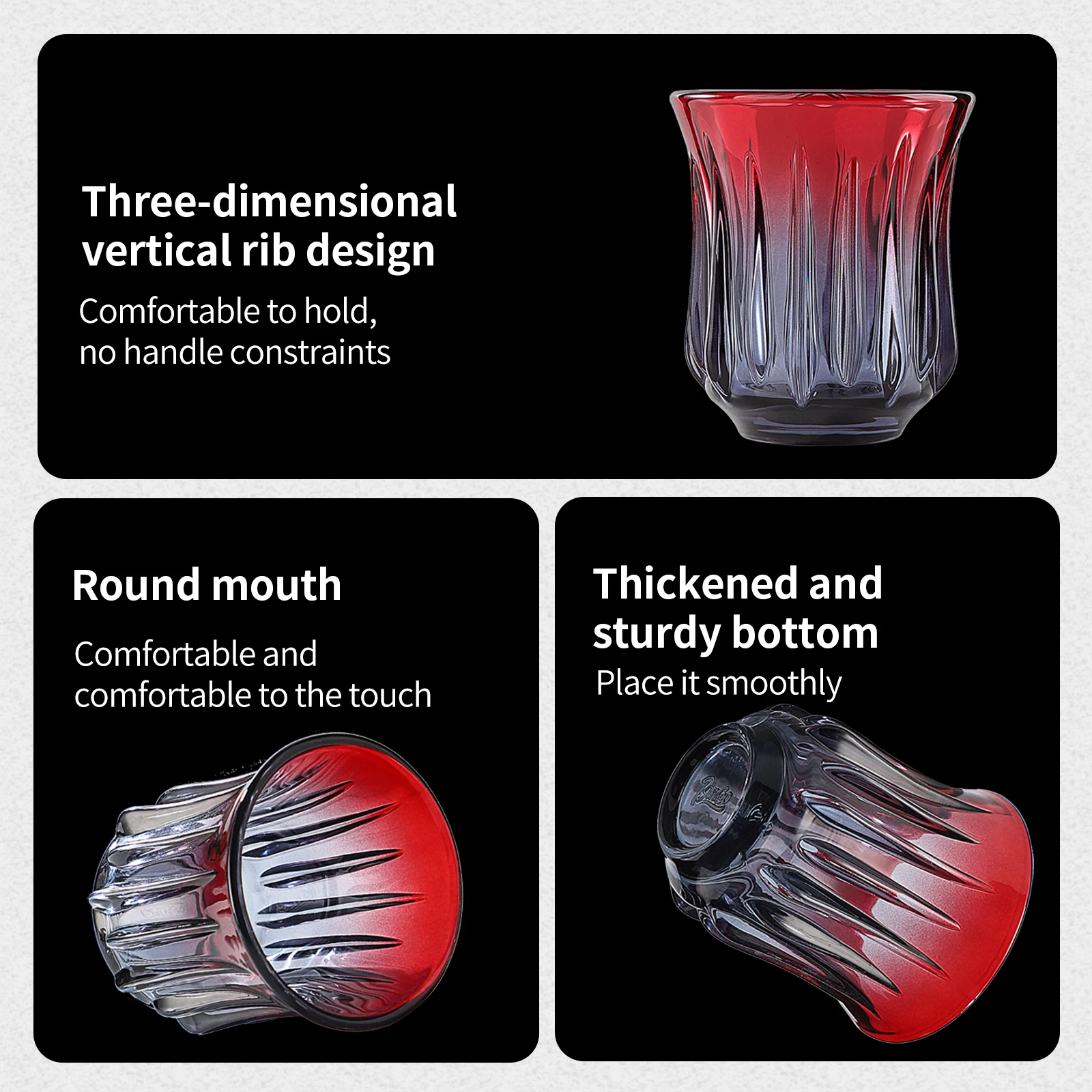 طقم فناجين قهوة زجاج فاخرمن بينكو