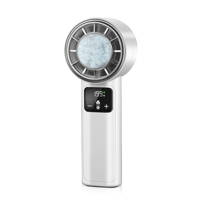 B64B-Ice Cooler Handheld Turbo Fan, Rechargeable Personal Fan, Adjustable Speed 1-199, Ideal For Outdoor, For Travel, Office, Gi
