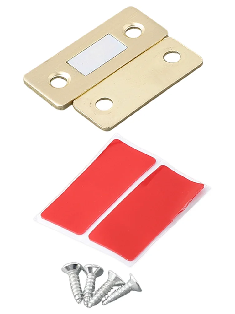 Cabinet Door Locks 1 Set Magnetic Cabinet Catches Hole-free Invisible Magnet Door Suction Door Locks With Screw Catch Latch Wardrobe Hardware