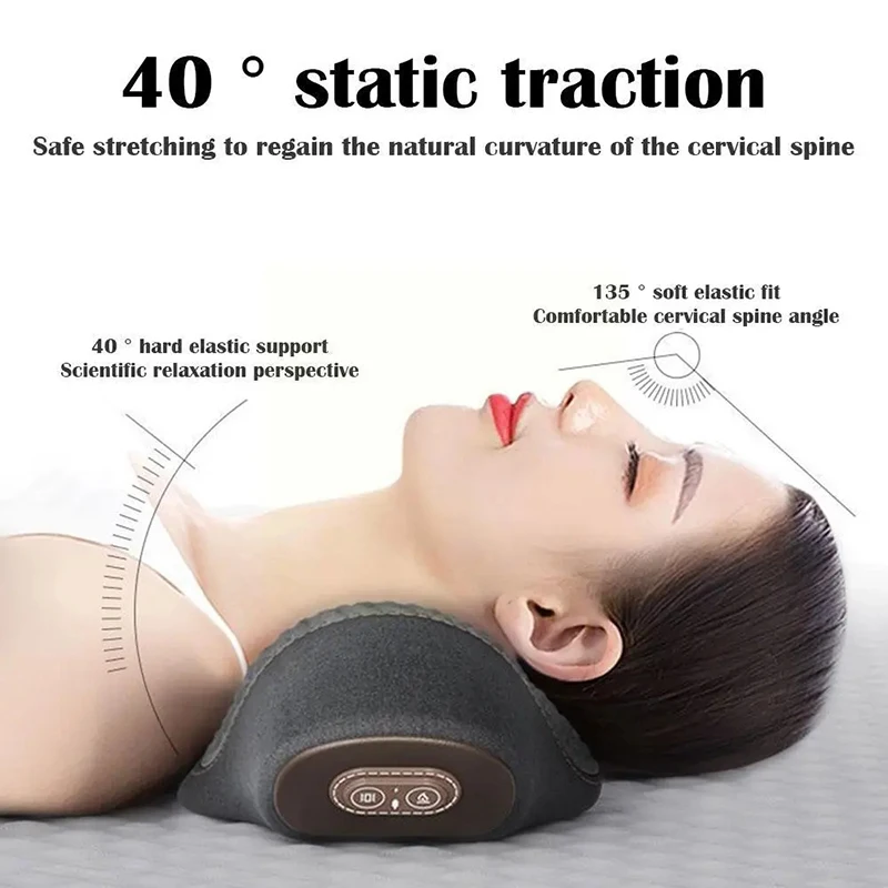 USB Rechargeable Sleeping Pillows 3 Modes Heated Vibrating Neck Massage Stretcher Cervical Traction Relaxation Orthopedic 4