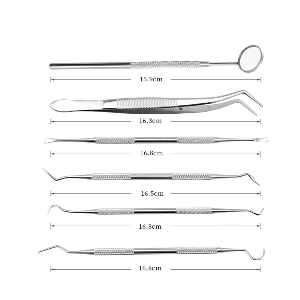 滅菌可能 6 ピース/箱歯科医準備ツールボックスステンレス鋼歯科ミラー