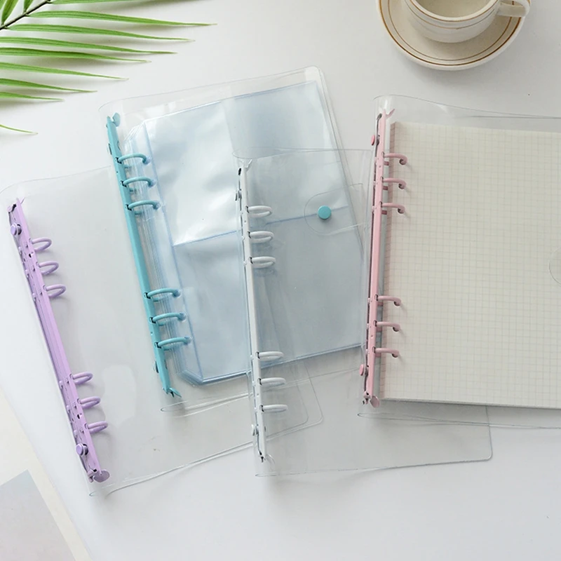 A5 6 Holes Binder Jelly Photo Album Inner Pages Binder Holds Transparent 3 Inch 5 Inch Mini K-pop Star Card Collect Book Album 40 pocket postcard storage diy deco photocard holder collect case card binder collect book photo album photocard album