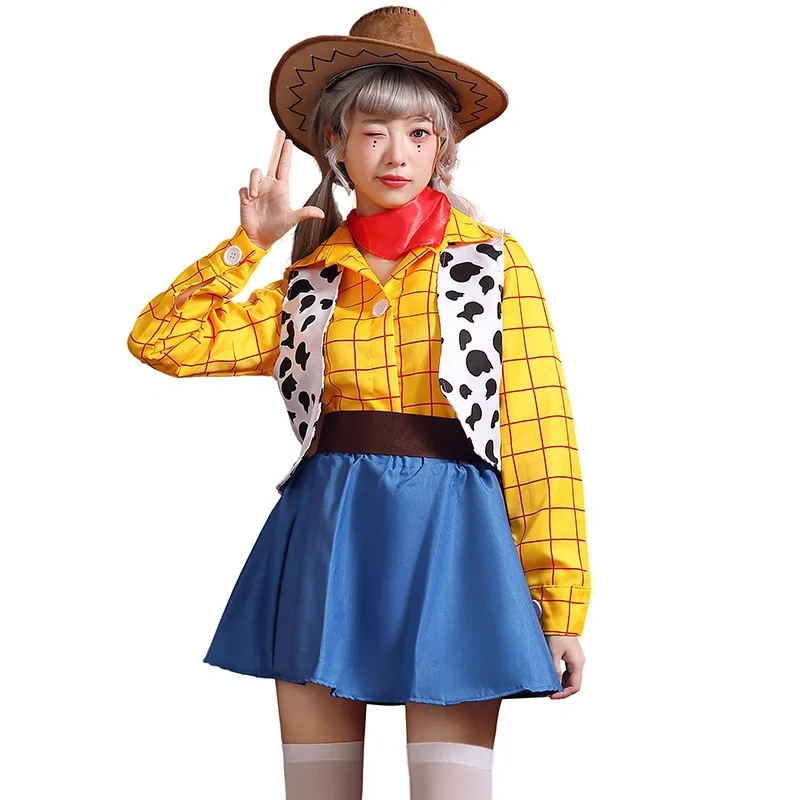 

Female Halloween Cowgirl Sheriff Costumes Women Cowboy Anime Cosplay Carnival Purim Parade Nightclub Bar Role Play Party Dress