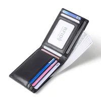 RFID Blocking Mini Men's Genuine Leather Wallet Slim Business Credit Card Holder Man Anti Theft Ultra Thin Purse For Male 1