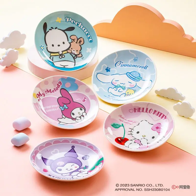 

Sanrio почтовый HelloKitty Kuromi Mymelody Plate Home десертная Фруктовая тарелка маленький керамический домашний инстаграмма высокий уровень внешнего вида